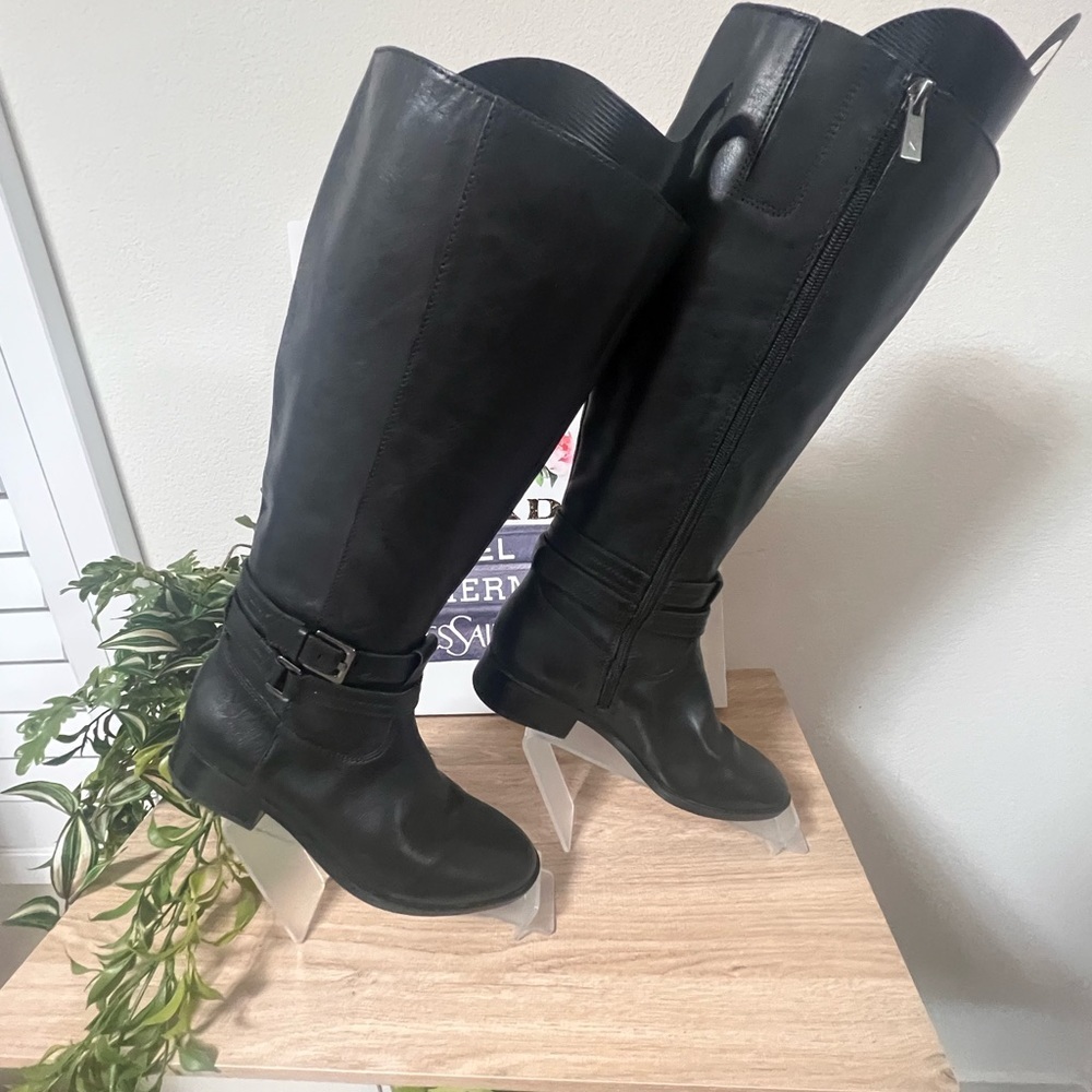 LifeStride Reid Black Knee-High Riding Boots – Women’s 7W (Wide Calf) - Picture 1 of 5
